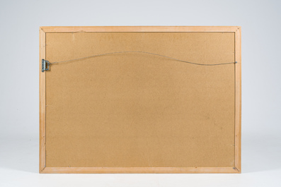 Ecole chinoise: Paysage lacustre anim&eacute; aux figures, &eacute;glomis&eacute;, 19&egrave;me/20&egrave;me si&egrave;cle