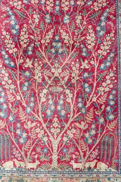 A Persian Tabriz 'tree of life' rug, wool on cotton, mid 20th C.