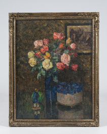 F&eacute;lix Gogo (1872-1953): Nature morte au vase de fleurs, huile sur toile