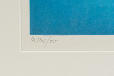 Pol Mara (1920-1998): Balanceren op het evenwicht, kleurenlithografie, ed. 243/325, gedateerd (1971)