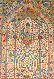 A Persian Tabriz carpet with floral decoration, Mahneb, wool on cotton, 20th C.
