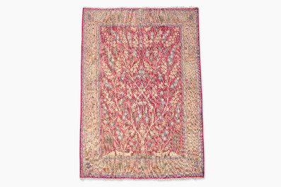 A Persian Tabriz 'tree of life' rug, wool on cotton, mid 20th C.