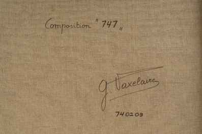Georges Vaxelaire (1948-2019): 'Composition 747', oil on canvas, dated (19)74