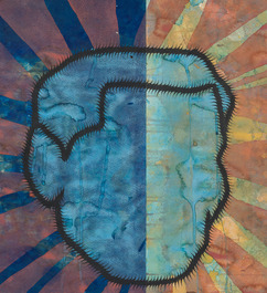 Ibrahim Miranda Ramos (1969): Silhouette of a man, watercolour on paper, dated (19)91