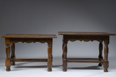 Deux tables d'appoints en bois, France, 17&egrave;me si&egrave;cle et post&eacute;rieur