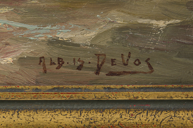 Albert Isidore Devos (1868-1950): Trois marines, huile sur board