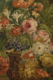 Tapisserie murale &agrave; d&eacute;cor de nature morte de fleurs &agrave; la mani&egrave;re de J.-B. Bosschaert, Koninklijke Manufactuur De Wit, Flandres, Malines, 20&egrave;me si&egrave;cle