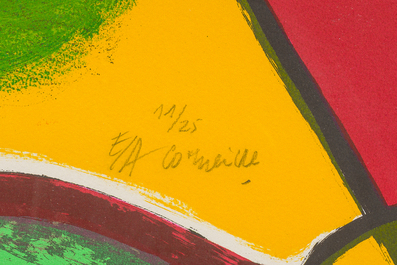 Guillaume Corneille van Beverloo (Corneille, 1922-2010): 'Le grand oiseau au dessus du mont Fuji', kleurenlithografie, ed. E.A. 11/25, (1989)