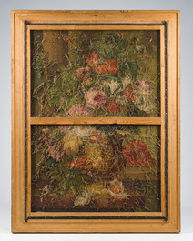Tapisserie murale &agrave; d&eacute;cor de nature morte de fleurs &agrave; la mani&egrave;re de J.-B. Bosschaert, Koninklijke Manufactuur De Wit, Flandres, Malines, 20&egrave;me si&egrave;cle