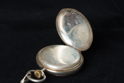 A Swiss silver Omega pocket watch, 900/000, serial number 1787087, first half 20th C.
