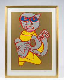 Karel Appel (1921-2006): 'Kool Luke Singing Hands/Cool Hand Luke', kleurenzeefdruk, ed. AP, (1978)