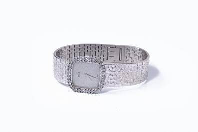 Montre bracelet Piaget en or blanc 18 carats avec diamants, 20&egrave;me si&egrave;cle