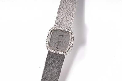 Montre bracelet Piaget en or blanc 18 carats avec diamants, 20&egrave;me si&egrave;cle