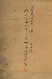 Ecole chinoise: Les Sept Sages de la For&ecirc;t de Bambous, encre et couleurs sur papier, 19&egrave;me si&egrave;cle