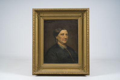 Frans De Wilde (1840-1918): Portrait d'un homme et d'une femme, huile sur toile, dat&eacute; 1873