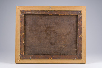 &Eacute;cole autrichienne: La chasse au faucon, huile sur toile, 18&egrave;me si&egrave;cle