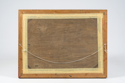 Paul Cauchie (1875-1952): Vue de village, techniques mixtes sur papier