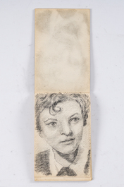 &Eacute;cole belge: Vaste collection d'esquisses de portraits et un carnet de croquis, techniques mixtes sur papier, 20&egrave;me si&egrave;cle