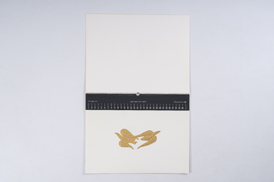 Calendrier Zanders 'Bijoux de Braque' pr&eacute;sentant douze mod&egrave;les de bijoux de Georges Braque (1883-1963), dat&eacute; 1979