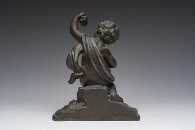 Ecole fran&ccedil;aise: Bacchus, zamac patin&eacute;, 20&egrave;me si&egrave;cle