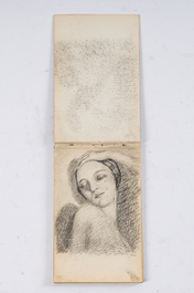 &Eacute;cole belge: Vaste collection d'esquisses de portraits et un carnet de croquis, techniques mixtes sur papier, 20&egrave;me si&egrave;cle