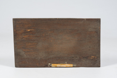 Jan Frederick van Deventer (1822-1889, &agrave; la mani&egrave;re de): Paysage fluvial anim&eacute;, huile sur panneau, 19&egrave;me si&egrave;cle