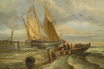 Fran&ccedil;ois Etienne Musin (1820-1888, &agrave; la mani&egrave;re de): Marine, huile sur toile, 19&egrave;me si&egrave;cle