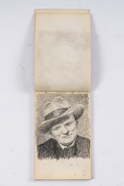 &Eacute;cole belge: Vaste collection d'esquisses de portraits et un carnet de croquis, techniques mixtes sur papier, 20&egrave;me si&egrave;cle