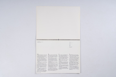 Calendrier Zanders 'Bijoux de Braque' pr&eacute;sentant douze mod&egrave;les de bijoux de Georges Braque (1883-1963), dat&eacute; 1979