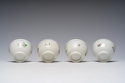 Collection vari&eacute;e de plats en fa&iuml;ence de Delft et de Bruxelles en bleu, blanc et polychrome et un ensemble de tasses et soucoupes, 18&egrave;me/19&egrave;me si&egrave;cle