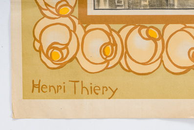 Henri Thiery (1875-1941): Grande affiche du programme des festivit&eacute;s communales de la ville de Gand', Lith. L&eacute;once de Keghel, dat&eacute; 1912