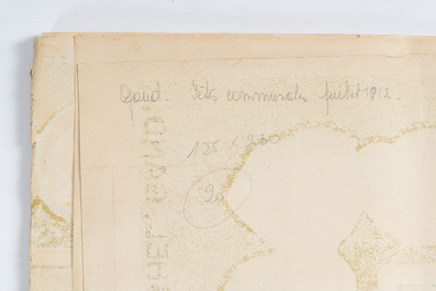 Henri Thiery (1875-1941): Grande affiche du programme des festivit&eacute;s communales de la ville de Gand', Lith. L&eacute;once de Keghel, dat&eacute; 1912