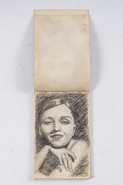 &Eacute;cole belge: Vaste collection d'esquisses de portraits et un carnet de croquis, techniques mixtes sur papier, 20&egrave;me si&egrave;cle