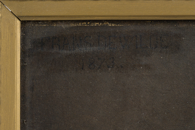 Frans De Wilde (1840-1918): Portrait d'un homme et d'une femme, huile sur toile, dat&eacute; 1873