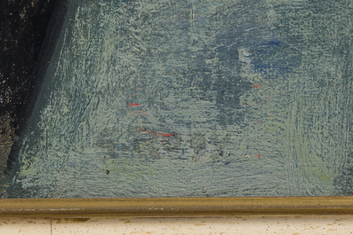 Georges Rogy (1897-1981) : Deux dames &agrave; l'heure du th&eacute;, huile sur toile