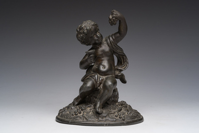 Ecole fran&ccedil;aise: Bacchus, zamac patin&eacute;, 20&egrave;me si&egrave;cle