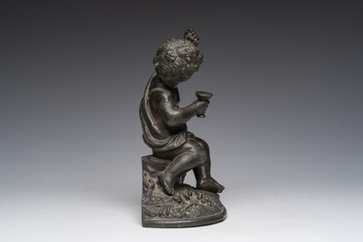 Ecole fran&ccedil;aise: Bacchus, zamac patin&eacute;, 20&egrave;me si&egrave;cle