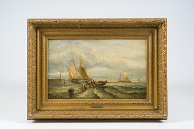 Fran&ccedil;ois Etienne Musin (1820-1888, &agrave; la mani&egrave;re de): Marine, huile sur toile, 19&egrave;me si&egrave;cle