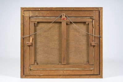 Isidore Opsomer (1878-1967): Le b&eacute;guinage de Lierre sous la neige, huile sur toile