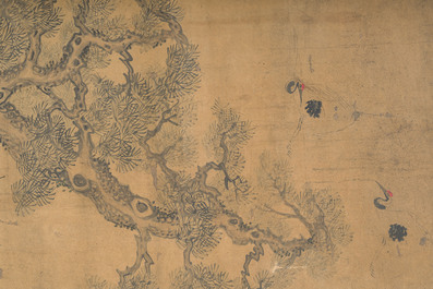 Ecole chinoise: Les Sept Sages de la For&ecirc;t de Bambous, encre et couleurs sur papier, 19&egrave;me si&egrave;cle