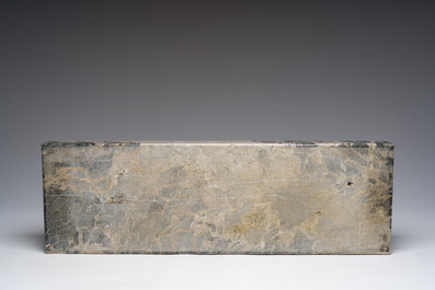 Marcel Leducq (1879-1955) : Sculpture Art D&eacute;co repr&eacute;sentant une panth&egrave;re, zamak patin&eacute; sur un imposant socle en marbre