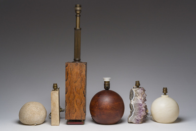 Collection int&eacute;ressante de six lampes diff&eacute;rentes, France, premier et deuxi&egrave;me troisi&egrave;me du 20&egrave;me si&egrave;cle