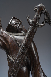 Grand figure d'un immortel en bois sculpt&eacute;, Meiji, 19&egrave;me/20&egrave;me si&egrave;cle