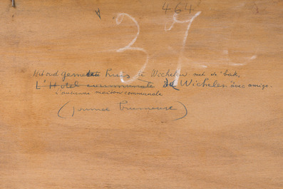 Victor Olivier Gilsoul (1867-1939): L'ancien h&ocirc;tel de ville de Wichelen, huile sur board