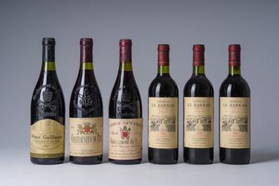 1980-1993 Ch&acirc;teauneuf-du Pape, Ch&acirc;teau du Cartillon, Ch&acirc;teau Le Barrail, Ch&acirc;teau Pichon Longueville, etc. 10 bouteilles