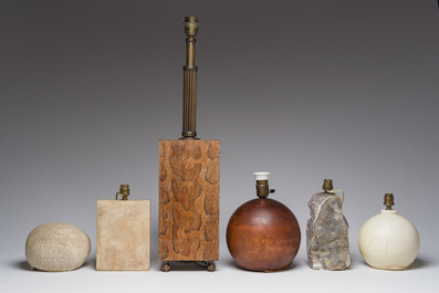 Collection int&eacute;ressante de six lampes diff&eacute;rentes, France, premier et deuxi&egrave;me troisi&egrave;me du 20&egrave;me si&egrave;cle