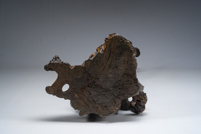 Grand figure d'un immortel en bois sculpt&eacute;, Meiji, 19&egrave;me/20&egrave;me si&egrave;cle