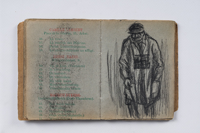 Eugeen Van Mieghem (1875-1930): Carnet de croquis avec des sc&egrave;nes de la vie quotidienne &agrave; Anvers, fusain et pastel, dat&eacute; 22 et 23 ao&ucirc;t 1901