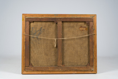 Adrien Segers (1876-1950): Bateaux au port, huile sur toile, dat&eacute; 1907