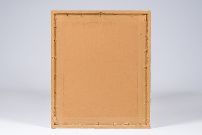 Willem Van Aerden (1912-2000): Portrait d'une jeune fille, techniques mixtes sur papier